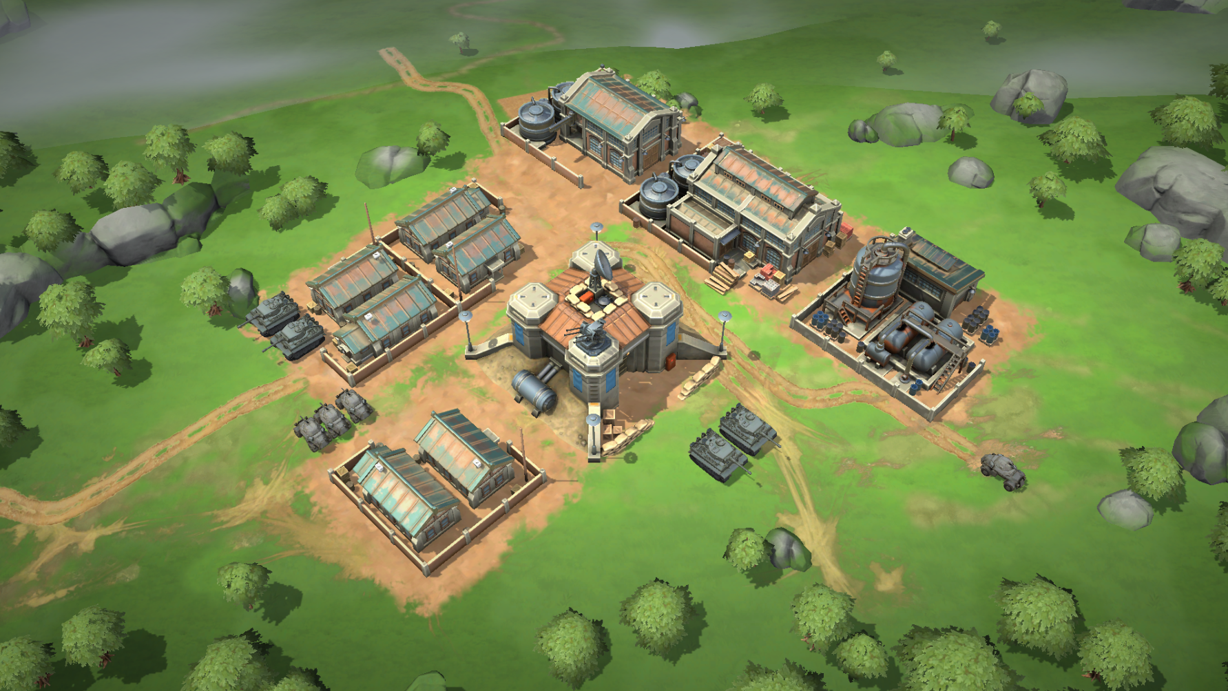 Age of Steel - City and base view